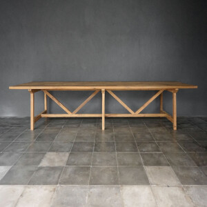 French Farm Teak Dining Table with Center Leg