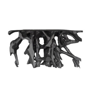 Teak Root Console in Charcoal Finish