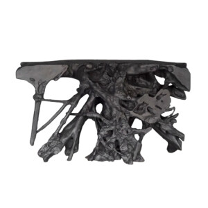 Teak Root Console in Charcoal Finish