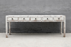 Reclaimed Elm 5 Drawer Console