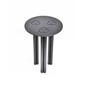 Arlo occasional - blackened steel with polished edge