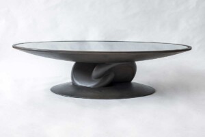 Ellipse coffee table – blackened steel