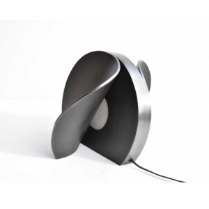 Slice Table Lamp – blackened steel with polished edge
