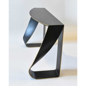 Strip Console 1 – Blackened steel with 24 karat gold edge