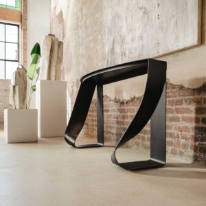 Strip Console 1 – blackened steel with polished edge