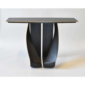 Strip Console 2 – Blackened steel with 24 karat gold edge