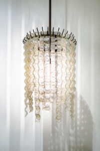 Jelly Fish - Salvaged Corrugated Safety Glass Chandelier