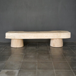 Teak Lesung Bench in Weathered Finish