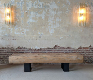 Handcrafted White Oak Barn Beam Bench