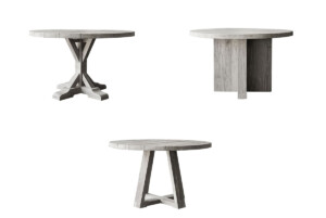 48 Inch Dia Reclaimed Lightened Teak Top and Base Options