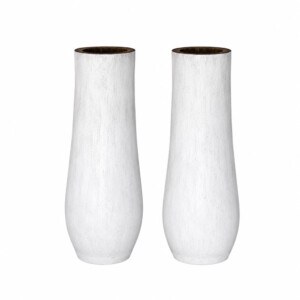 Palm Vase – Ducco White With Charcoal Effect